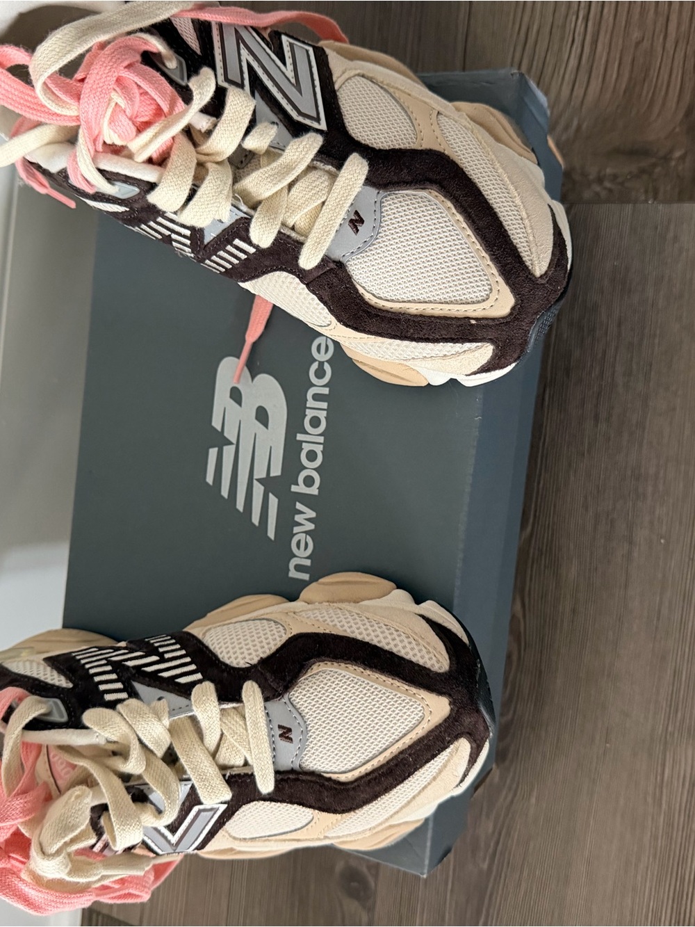 New Balance Cream, Brown & Pink Sneakers